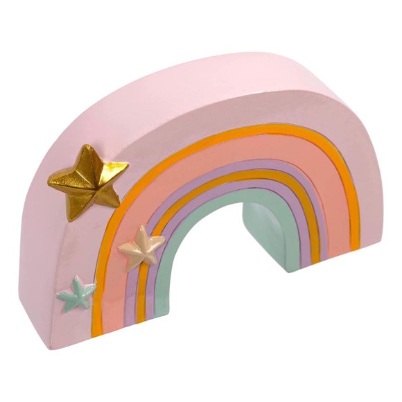 Truu Design Cute Novelty Polyresin Rainbow Kids Money Bank, 6.2 x 1.5 x 4 inches, Multicolour