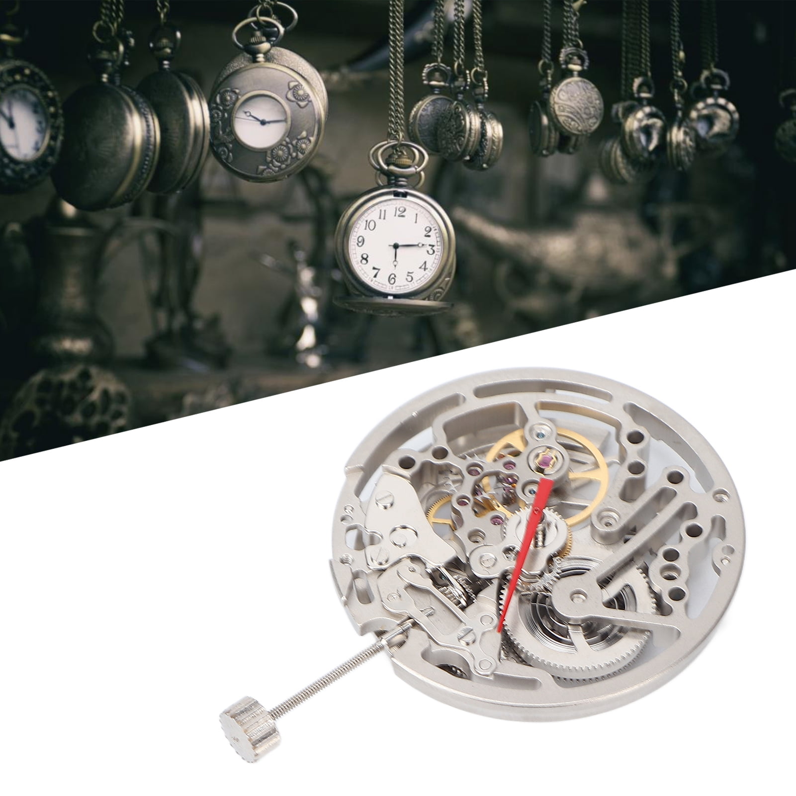 Mechanical Movement Hollow Design Professional Replacement Durable Sturdy Fully Automatic Watch Repairing Movement for Old Part Replacement Walmart