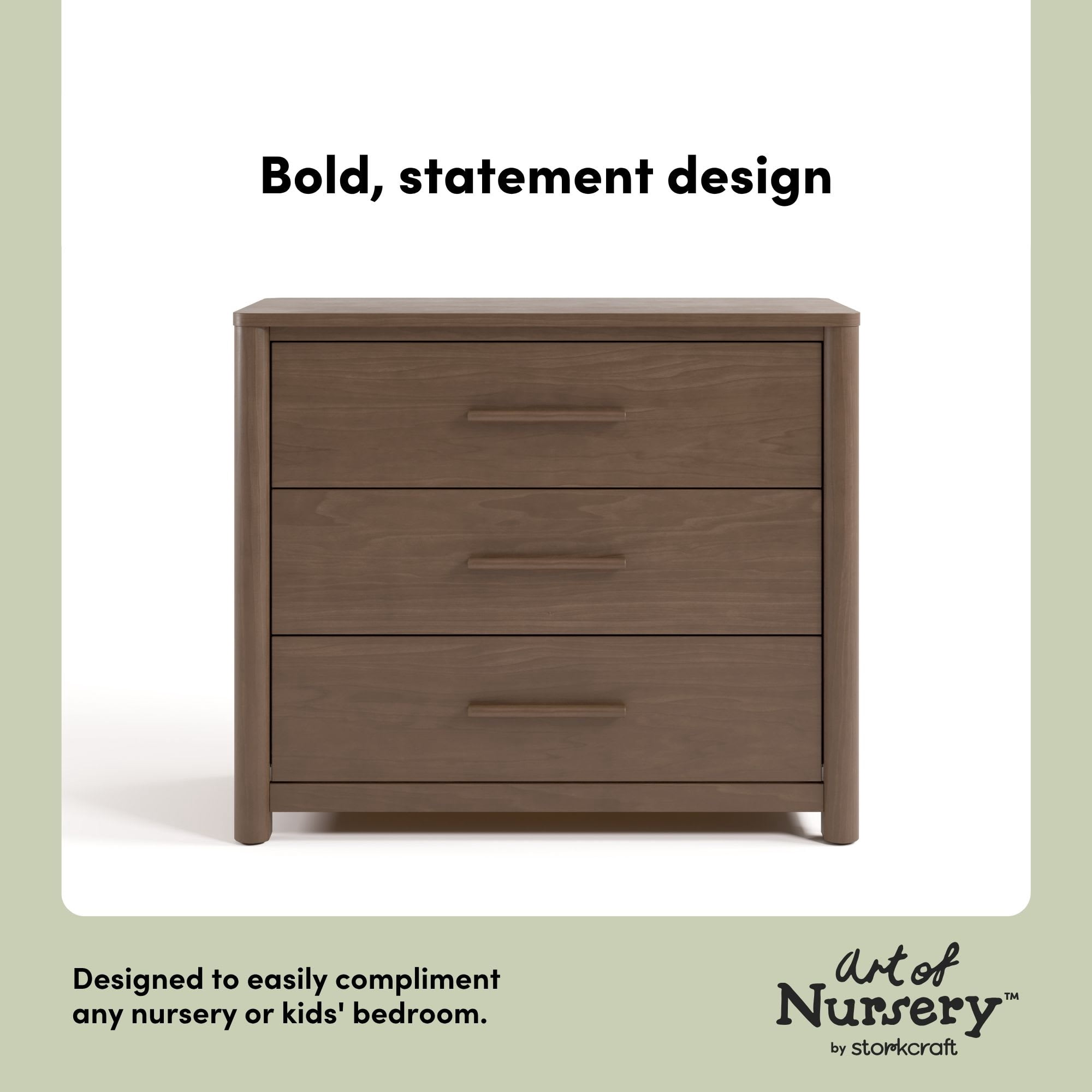 Art of Nursery by Storkcraft Malta 3 Drawer Chest with Removable Changing Topper - Hazelnut