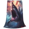 thumbnail image 2 of Vsdgher Dramatic Shark Attack Ultra-Soft Micro flannel Blanket Throw Blankets for Couch Sofa, Bed (4 sizes)-40"x30", 2 of 7