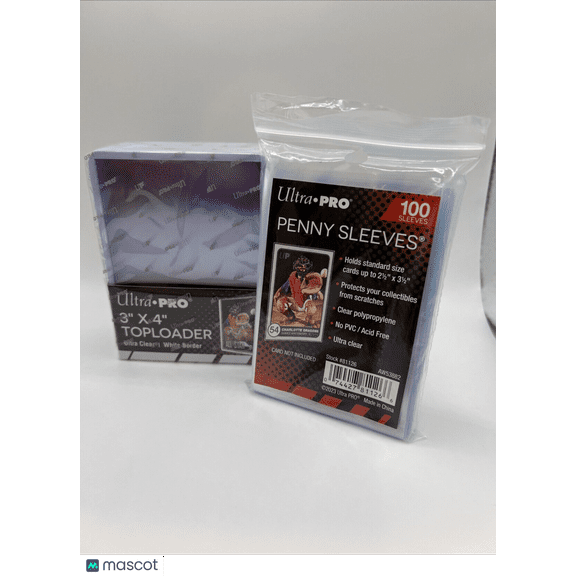 Ultra Pro 3X4 Toploaders 35pt WHITE BORDER 1 Pack of 25 AND 100 SLEEVES