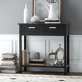 thumbnail image 2 of Costway Accent Console Table Entryway Sofa Foyer Table Storage Shelf with 2 Drawers Black, 2 of 10