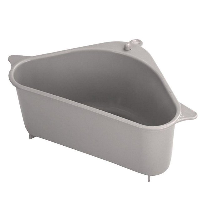 Paquete de 2 cestas para fregadero, filtro triangular para fregadero de cocina, cesta de colador para fregadero de cocina de esquina, estante de drenaje multifuncional para recogedor de alim