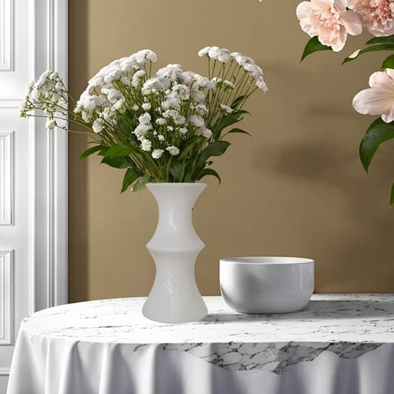 TONGYIJIA Bamboo Vase, Plastic Table Decor Planter, Natural Flower Container For Tall Stems, For Shelf and Desktop Display