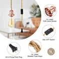 thumbnail image 3 of 15.4Ft Pendant Light Cord Kit, Plug in E26 Socket Hanging Light with Switch Industrial Vintage Twisted Rope, Rose Gold, 3 of 6