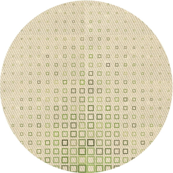 Ahgly Company Machine Washable Indoor Round Transitional Peach Beige Area Rugs, 6' Round