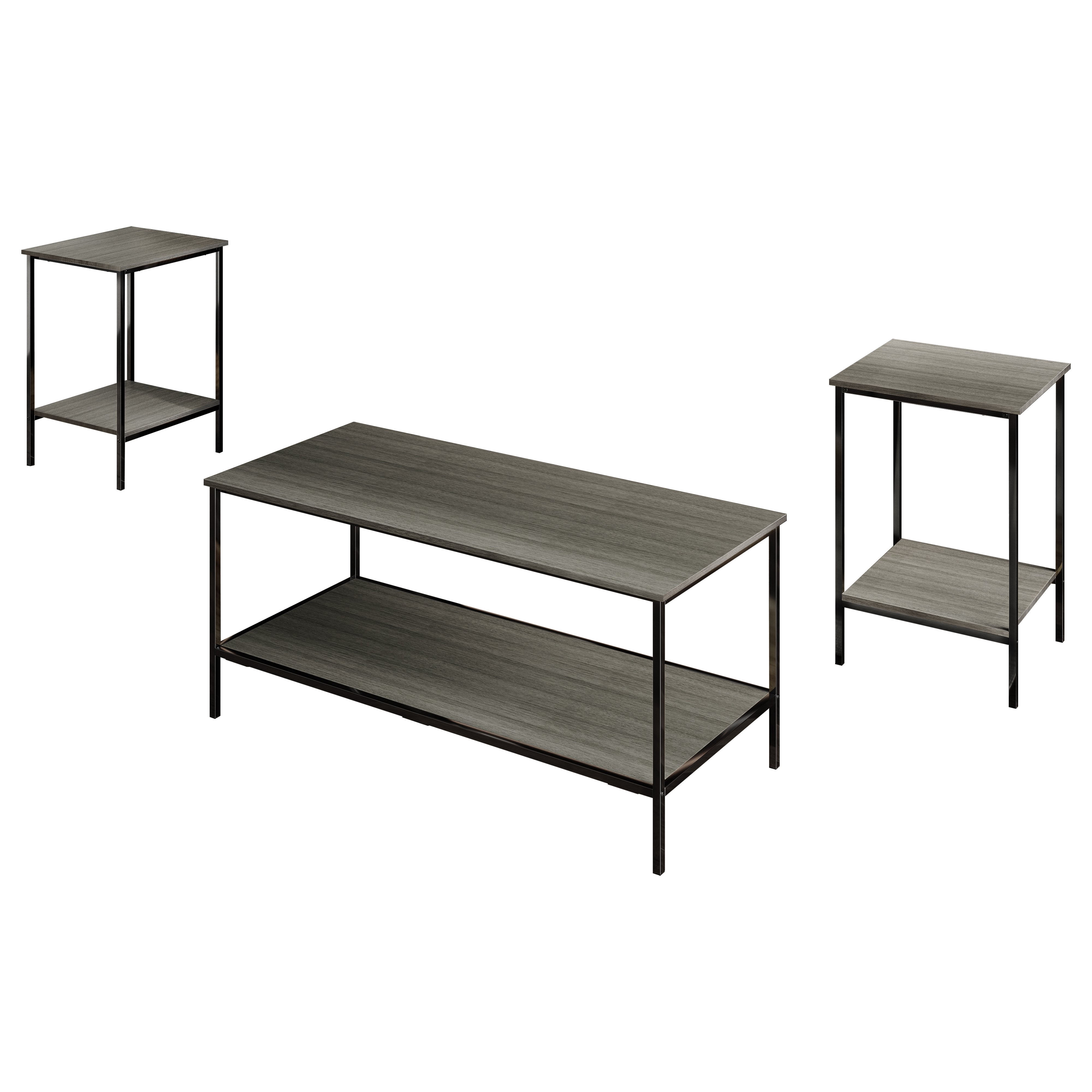 Castle Place Elegance 3- Pieces Coffee Table Set, Grey