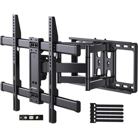 MountFTV Full Motion TV Wall Mount Bracket, Swivel Articulating TV Mount, Fits for 37-90 inch 4K Flat Curved TVs, Holds up to 132 lbs, Max 600x400mm,Fits 8?/12?/16? Wood Studs