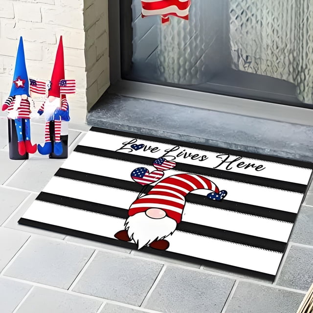 USA Flag Welcome Entry Mat Easy To Clean Front Porch Welcome Mats For Outdoor And Indoor Uses