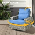 thumbnail image 4 of Ovios 9 Pieces Outdoor Patio Furniture with Gas Propane Fire Pit Table All-Weather Rattan Wicker Conversation Set with Swivel Rocking Chair & Ottoman for Backyard, 4 of 9