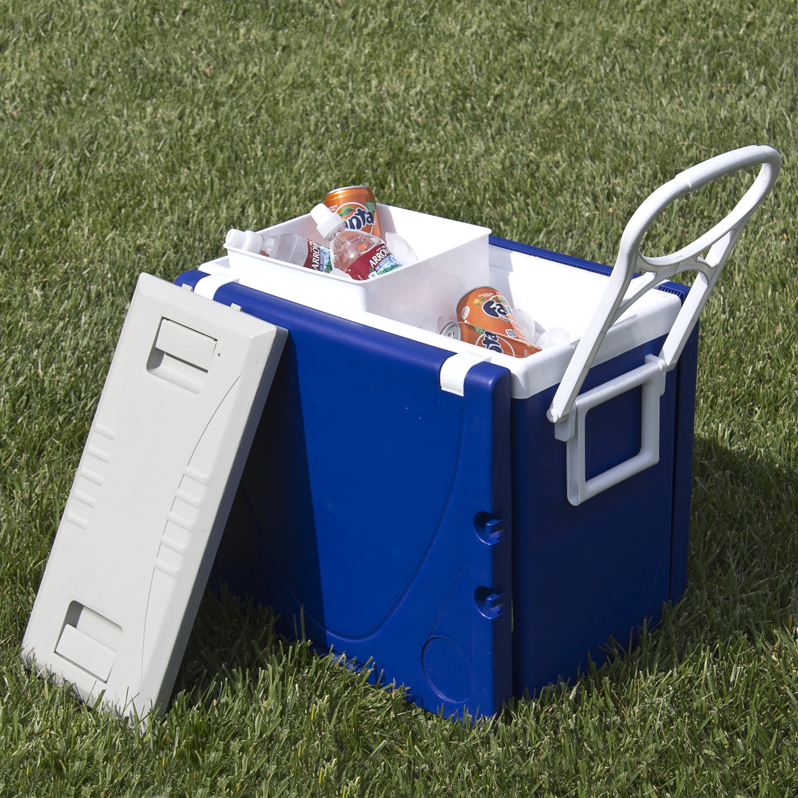 cooler box with table and chairs