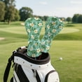 thumbnail image 3 of Yuyamidu Frangipani Golf Club Head Covers for Drivers, Fairway Woods, and Hybrids, Tropical Palm Leaves Head Covers Waterproof Leather Golf Headcover with Soft Lining, Green, 3 of 7