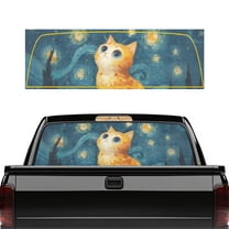 SEANATIVE Back Window Decal for Car Truck Back Window Graphic See-Through One-Way Vision Perforated Vinyl Sticker Automotive Decals for Pickup Truck Decorations, Cat Starry Night