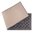 thumbnail image 2 of Ottomanson Non-Slip Rubberback Modern Bordered 8.5" x 26" Indoor Stair Treads, 7 Pack, Dark Gray, 2 of 10