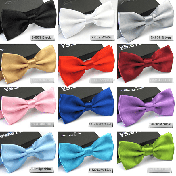 Pajarita de boda de color sólido para hombre, pajarita de negocios para caballero adulto, pajarita monocromática coreana
