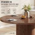 thumbnail image 5 of Dining Table for 4, LEGAHOME 47in Round Kitchen Table with 1.1in Thick Tabletop, Wood Circle Pedestal Table for Dining Room, Walnut(Only Table), 5 of 8