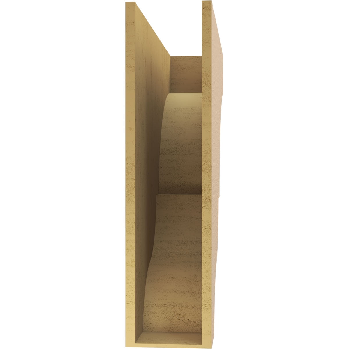 9"W x 36"D x 36"H Thin Asheboro Rough Cedar Woodgrain TimberThane Corbel, Primed Tan