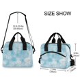 thumbnail image 3 of Lunch Bag Portable Crossbody Meal Bag Cooler Bag Insulated Lunch Bag Food Bag Handheld & Crossbody Design Blue Bubble, 3 of 6