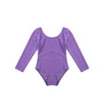 thumbnail image 6 of Miutii Kids Girls Long Sleeve Leotard Ballet Bodysuit Basic Dancewear Gymnastics Ballet Dance Leotard Lavender 6, 6 of 8
