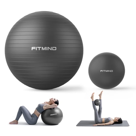 FITMIND Exercise Balls Set 30 & 10 for Yoga and Pilates Anti-Burst Parent-Baby Hours Hand Pump Black