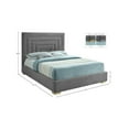 thumbnail image 3 of Meridian Furniture Nora Gray Velvet Queen Bed with Gold/Chrome Legs Included, 3 of 15