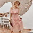 thumbnail image 1 of Summer Dresses for Women Maxi Dress Drop Shoulder Dress Hollow Sexy Temperament Midi Dress, 1 of 6