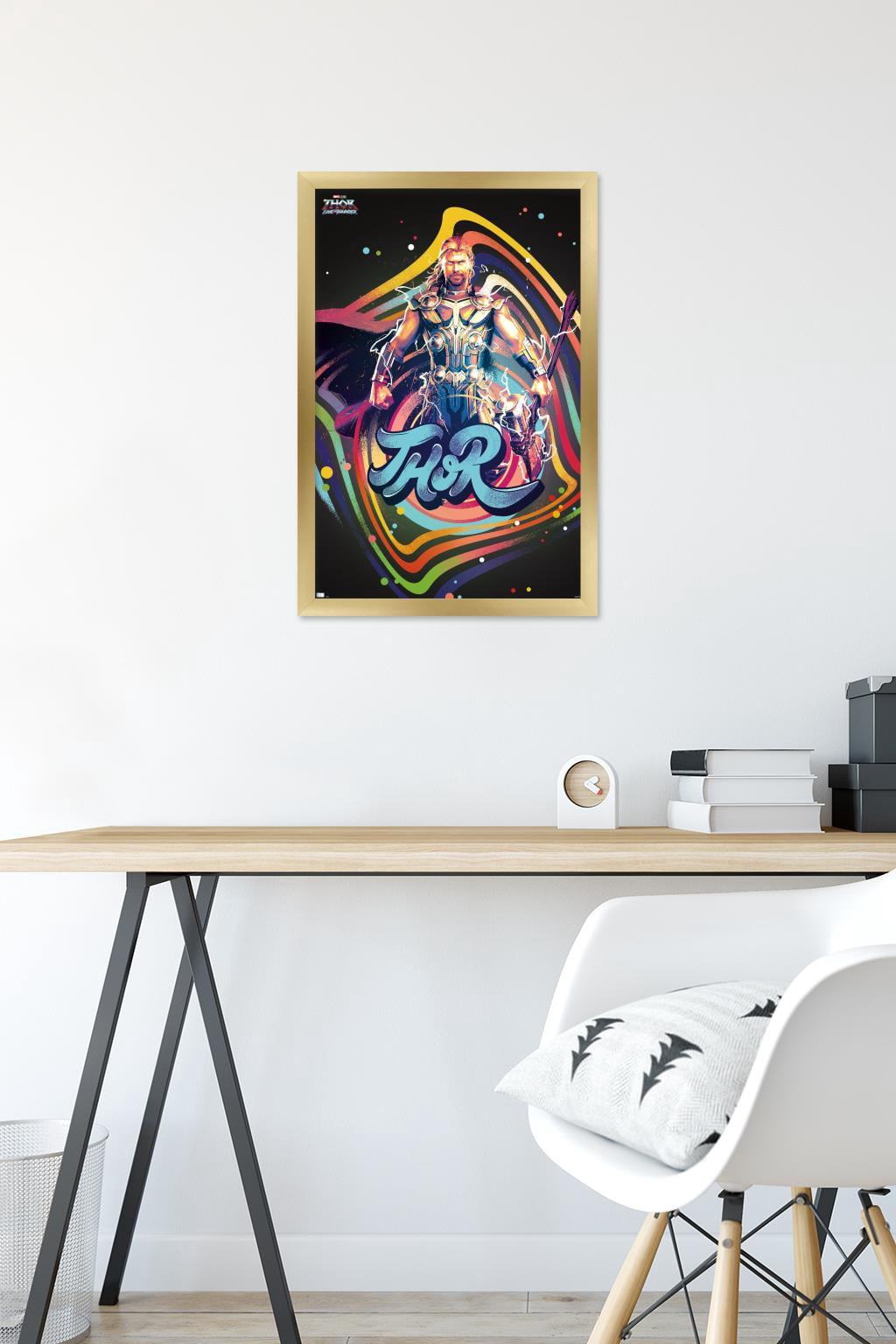 Marvel Thor: Love and Thunder - Squares Wall Poster, 14.725" x 22.375" Framed