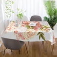 thumbnail image 6 of Pink Flower Pattern Rectangle Tablecloth, Dust Proof Anti Wrinkle Wipeable Table Cloth Tabletop for of Dinner Kitchen Wedding Holiday Party 54"x54" Home Decor, 6 of 7