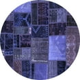 thumbnail image 1 of Ahgly Company Indoor Round Oriental Blue Modern Area Rugs, 5' Round, 1 of 4