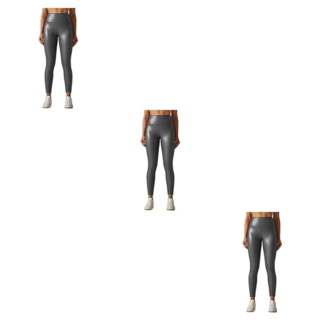 Minnieouse Leggings de cuero PU para mujer, pantalones pitillo de Yoga de cintura alta, ajustados, ajustados, de Color sólido, a la moda, para Type1 NO1