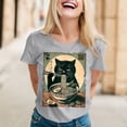 thumbnail image 2 of Wangmeiwg Cat Ramen Funny Graphic Tees Cat Anime T Shirt Miss Long Sleeve Shirts for Women, 2 of 5