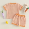 thumbnail image 2 of Kaprioy Baby Boy Easter Outfits Toddler Boys Short Sleeve Rabbit Bunny Embroidery Shirts Tee Shirt Tops with Elastic Waist Shorts Set Summer Outfit for Holiday Party 6M 12M 18M 2T 3T 4T Boys, 2 of 8