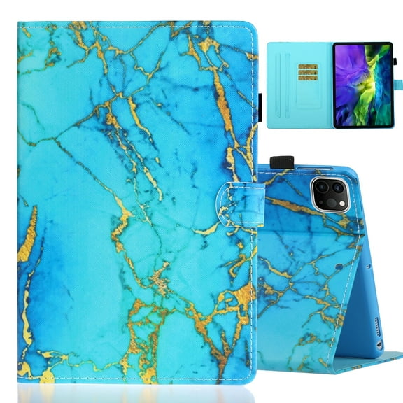 Allytech iPad Pro 11 Case 2020 Released 2nd Generation, Folio Stand Shockproof PU Leather Auto Sleep Wake Feature Slim Fit Full Protection Case Cover for Apple iPad Pro 11-inch, Marble