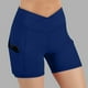 thumbnail image 1 of TaTaai Women's High Waisted Butt Lifting Yoga Shorts with Pockets Solid Stretchy Running Gym Workout Shorts Scrunch Booty Athletic Fitness Pants Gift, 1 of 8