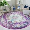 thumbnail image 2 of SAFAVIEH Madison Elinor Traditional Distressed Area Rug, Lavender/Light Blue, 6'7" x 6'7" Round, 2 of 8