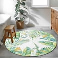 thumbnail image 4 of Area Rug 36in, Watercolor Tropical Plants Monstera Floor Carpet Living Room Rug, Green Yellow Leaves Non-Slip Welcome Mat Indoor Rugs for Bedroom Dining Room, 4 of 9