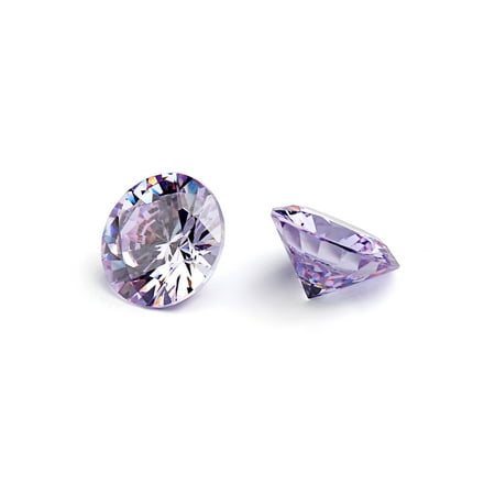 Lavender Stone - 12mm Flawless Lavender Cubic Zirconia Stones Round Brilliant-Cut Cz Stone Settings