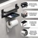 thumbnail image 4 of Porta Rollos Papel de Baño, Portarrollos Papel de Baño con Soporte de Teléfono, Estable, Portarrollos para Papel Higiénico con Pasamanos de Seguridad Montado La pared, Negro, 4 of 4
