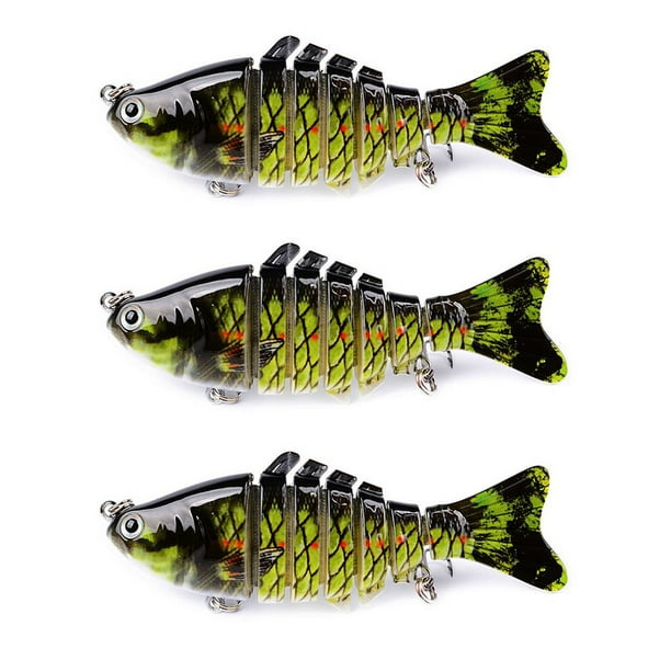 Naiovety Paquete de 3 señuelos de pesca de plástico de agua salada cebo falso atracción al aire libre Swimbaits artificiales Crankbait accesorio 10cm Pescar tipo 11 Naiovety OD023723-11