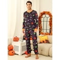 thumbnail image 6 of DAKIMOE Halloween Pajamas Family Matching Set Holiday Print Long Sleeve Jammies Loungewear PJs Set Sleepwear Adult Kids Men Women Couples, Mom, S, 6 of 9