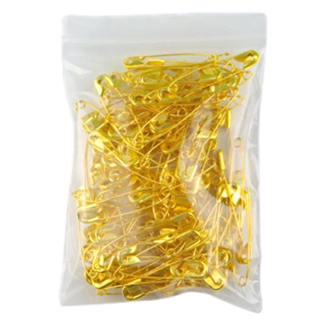 Qarigey 100X Pin seguro surtido pequeño acero antioxidante artesanías DIY artesanía para ropa broche mantas Accesorios de disfraces Oro