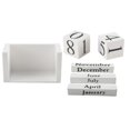 thumbnail image 2 of Wooden Perpetual Calendar for Home Office - Vintage Desktop Calendar with Rustic Blocks, Shabby Chic Decoration, 2 of 5