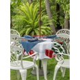 thumbnail image 2 of Outdoor Tablecloth with Umbrella Hole and Zipper, Red Plaid Christmas Round Table Cloth 54 Inch Waterproof Tablecloth, Snowman Snowflake Gifts Xmas Tree Picnic Table Cover for Patio Camping, 2 of 7