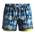 thumbnail image 2 of Lullu Little Boys Swim Shorts Cute Dog Print Stretch Board Shorts with Compression Liner, Sizes 5-6, 2 of 4