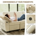 thumbnail image 6 of BedLuxury 59" Sleeper Loveseat With Pull Out Bed, Corduroy Sofa Bed With USB Charging for Small Spaces, Chenille Beige, 6 of 9