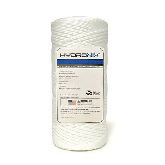 Hydronix SWC-45-10100 Universal Whole House Sediment String Wound Water Filter Cartridge 4.5" x 10" - 100 Micron