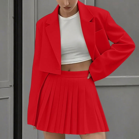 Taylonsss Women's Two-Piece Set Casual Office Wear Sleeveless Slim Fit Short Skirt with Coat Blend Summer Casual Fashion Outfit