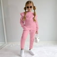 thumbnail image 2 of Staki Girls School Outfits Girls Clothing Sets 2 Pieces Cute Long Sleeve Top & Pants Outfit Fall Girls' Pant Sets 3T,4T,5T,6Y,7Y,8Y(Pink,7-8 Years), 2 of 9