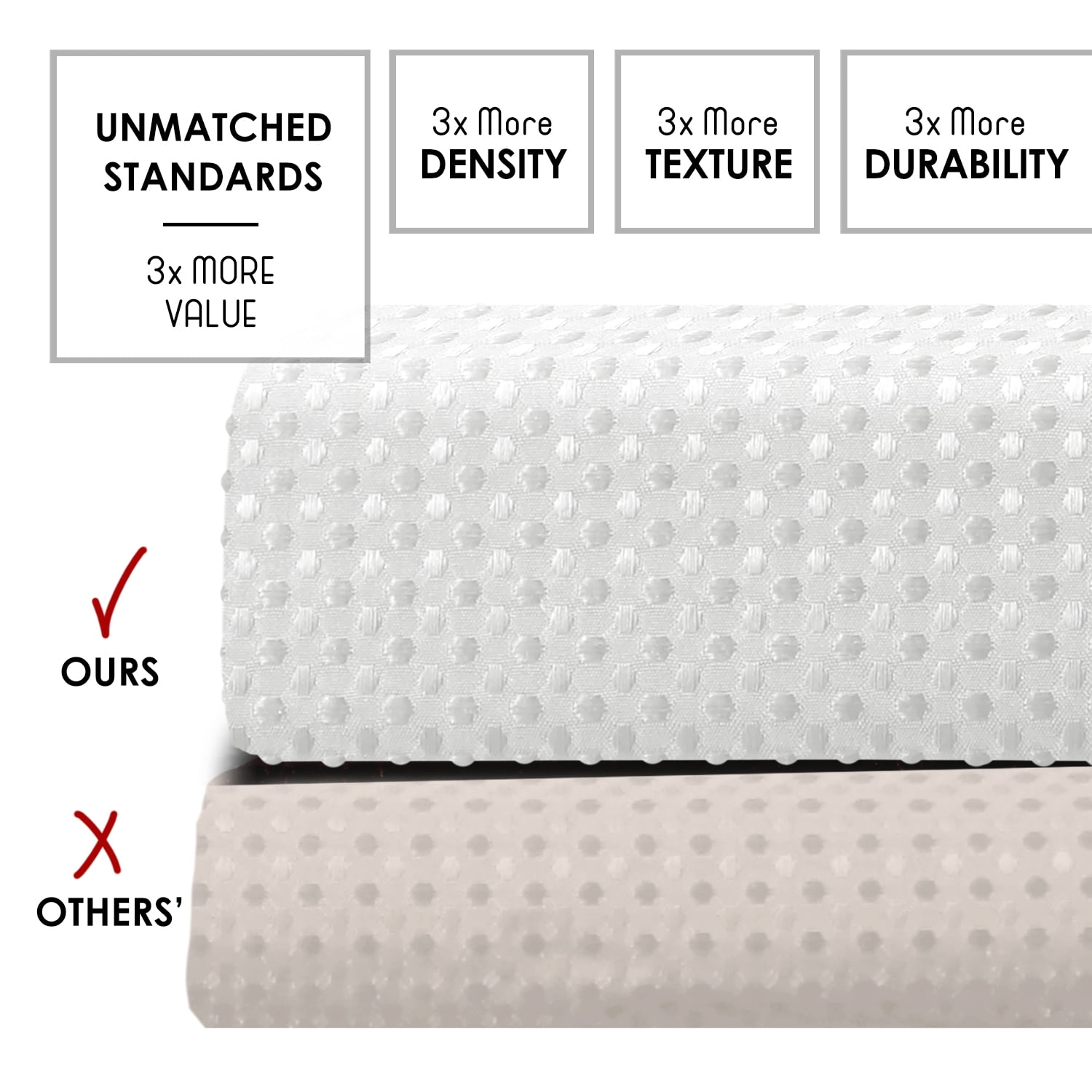 (3 pack) LammaLoe White Shower Curtains, Waffle Weave Heavy Duty Fabric Shower Curtain, 72” x 72" Hotel Luxury 256 GSM Bathroom Curtains