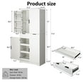 thumbnail image 5 of 72" Fluted Kitchen Pantry Cabinet with 3 Keyboard Drawers & 6 Door Shelves Adjustable, Freestanding Cupboard Storage Cabinet for for Bathroom Diningroom, Office, Entryway, Black, 5 of 27